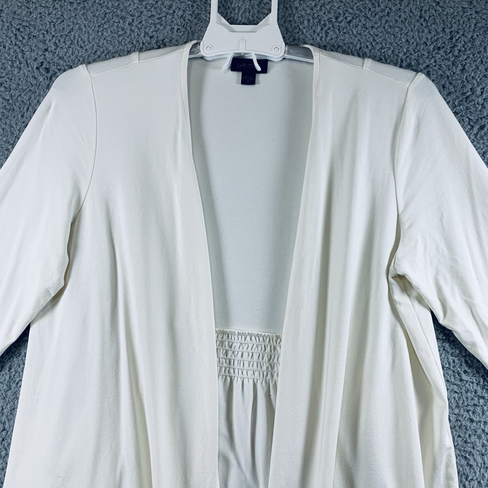 J.Jill Wearever Collection Womens Long Sleeve Cardigan Sweater Open Ivory Size S - Picture 4 of 10